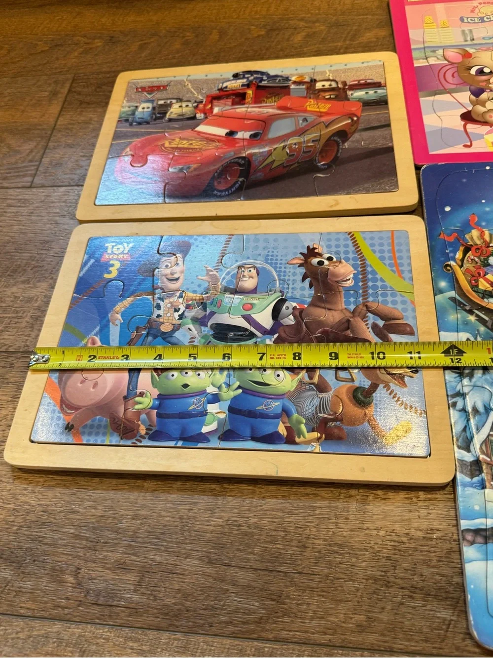Kids Wooden Puzzle Lot Disney Pixar Melissa & Doug 6 Puzzles